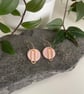 Pale pink and brass polymer clay earrings  - Image 3