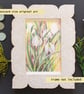 Snowdrop flowers original drawing, postcard size artwork, small wall art
