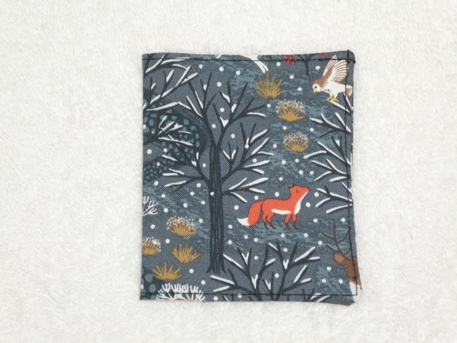 Card Wallet. Credit Card Flip Wallet. Winter Foxes Fabric