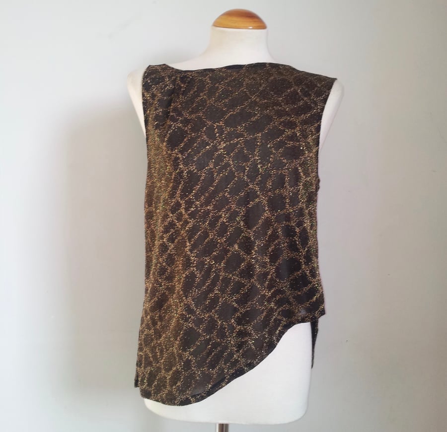 Sparkly Giraffe Print Evening Top with Open Back Feature