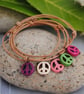 Friendship Bracelet-Leather & Howlite Peace - Image 1
