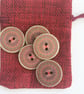 Red Mandala style Wood buttons 1" , 25mm across - Image 1