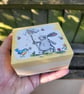 Small Wooden Bunny Keepsake Box , Rabbit & Bird Treasure Chest for Kids 