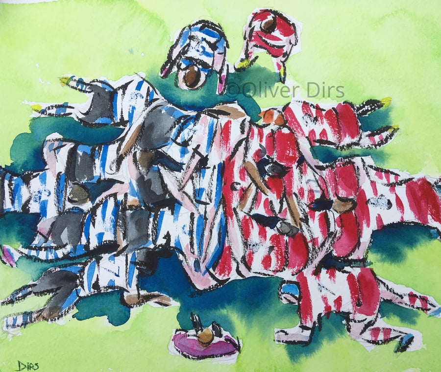 West Country Scrum – limited edition print, unframed