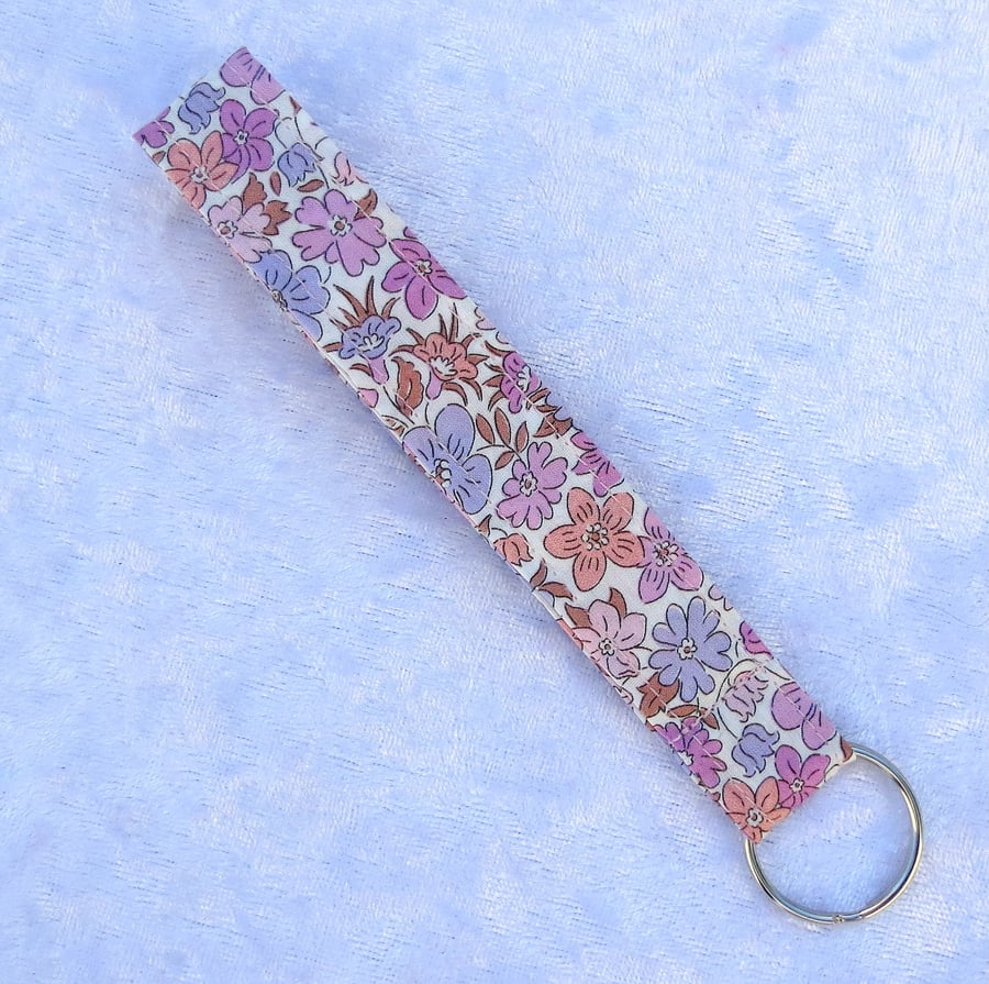 Keyring, Organic Liberty Tana Lawn wristlet, 