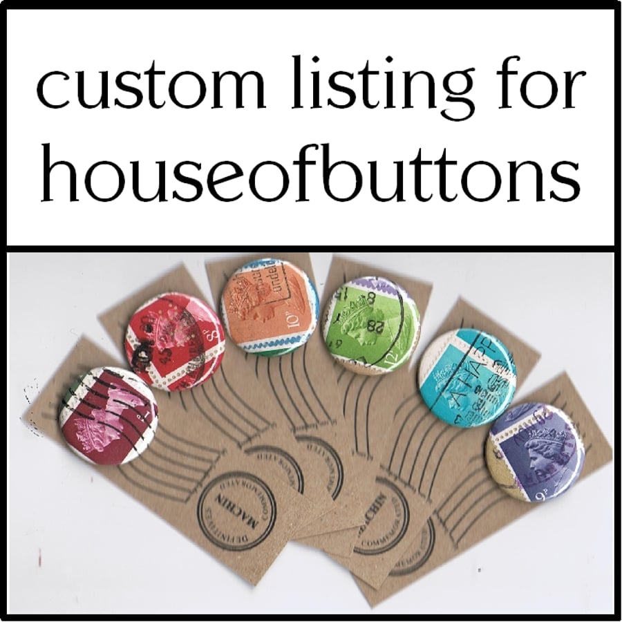 CUSTOM LISTING FOR HOUSEOFBUTTONS - 4 Lucky Dip Machin Badges