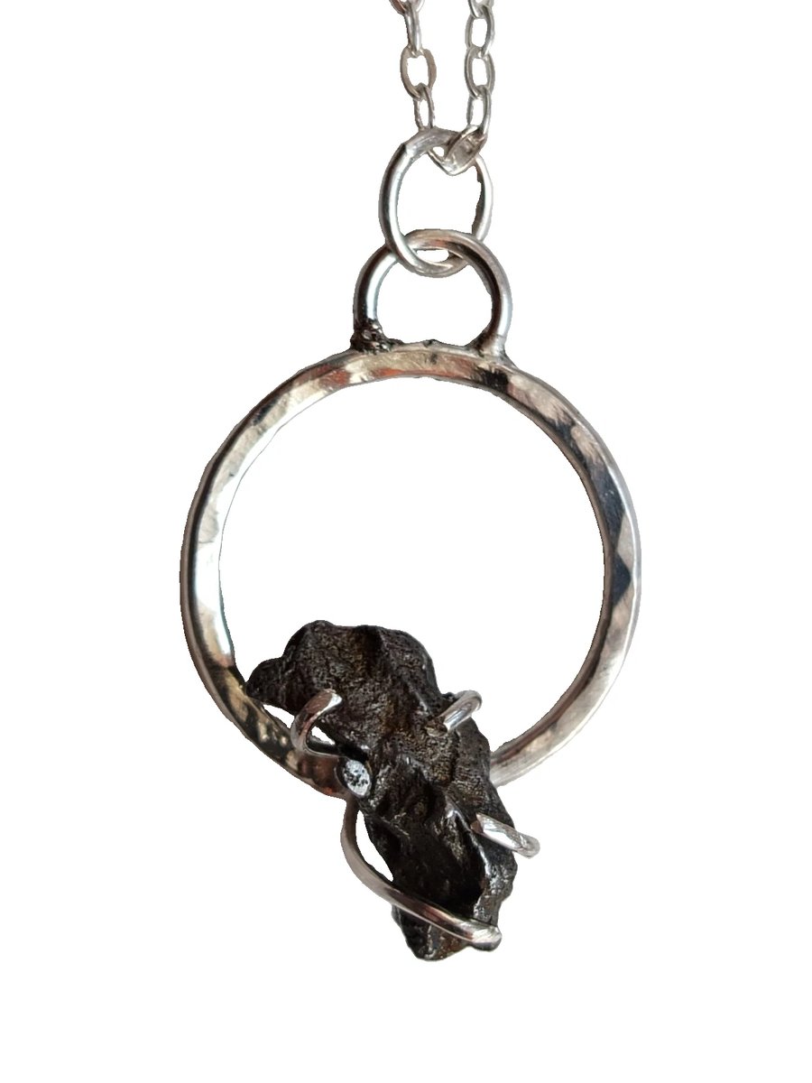Recycled Sterling Silver Meteorite Necklace Handmade Jewellery Campo del Cielo