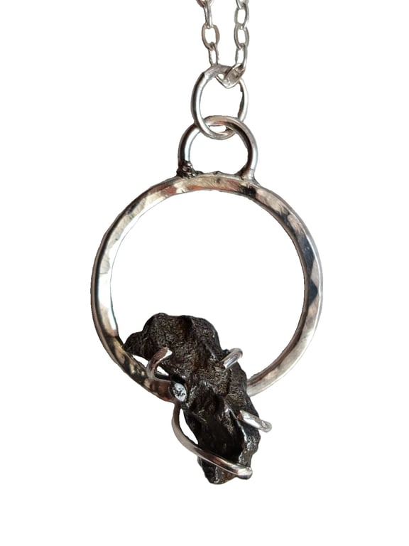 Recycled Sterling Silver Meteorite Necklace Handmade Jewellery Campo del Cielo