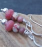 Rose Jade Silver Drop Earrings - Image 5