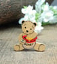 Honey Bee Bear Pin, Handmade Bee Gift, Beekeeper Gift, Teddy Bear Brooch - Image 1