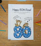 Funny Cat 80th Birthday Card, Sarcastic Feline Milestone, Cat Lovers Gift A5