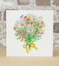 Blank Card Flower Bouquet Eco Friendly