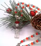 Beaded Christmas Angel Pendant on a Red Black & White Beaded Necklace