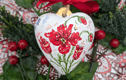 Christmas ceramic heart baubles