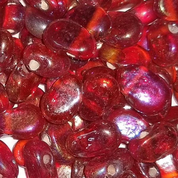 BULK Indian Glass Top Drilled Drop 9mm Choice of colours x 300