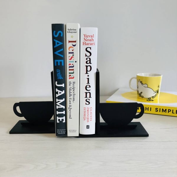 Coffee Or Tea Wooden Bookends