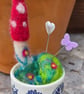 Miniature Toadstool Pincushion Diorama 