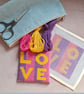 LOVE Needlepoint Coaster Kit – Beginner Modern Tapestry Craft Kit
