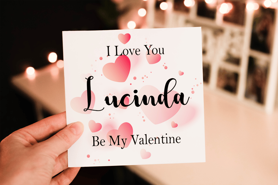 I Love You Personalised Valentine Card, Card for Valentine, Personalised Card