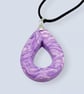 Pink and Lilac Marbled Glasses Holder Necklace with Black Waxed Cord