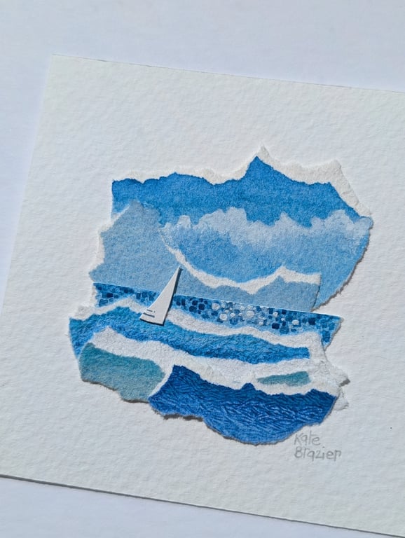 Splendid Isolation - Original miniature collage. Unmounted or Mounted