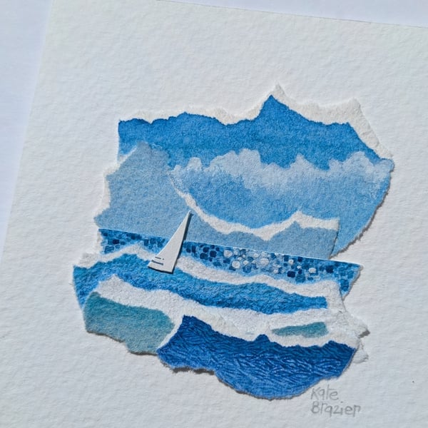 Splendid Isolation - Original miniature collage. Unmounted or Mounted
