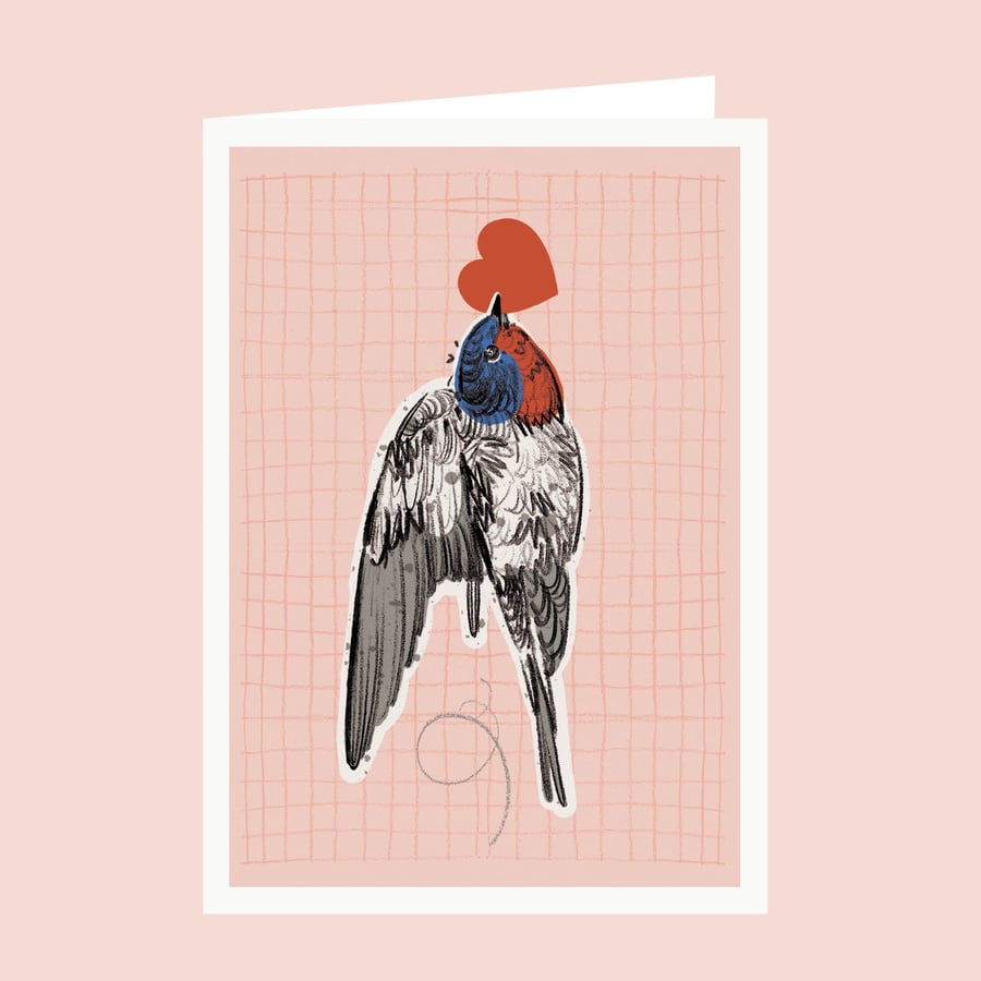Lovebird Card - Bird Birthday Card - Valentine's Card - Anniversary Card