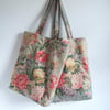Tote or shopping bag in a vintage style floral fabric