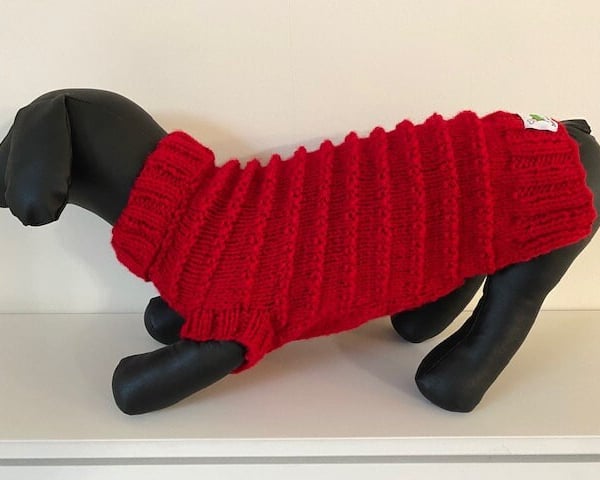 Dog Jumper - Ideal for a Miniature Dachshund or Small Dog, Roll Neck