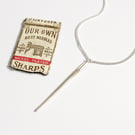 Needle necklace, solid silver needle, sewing necklace