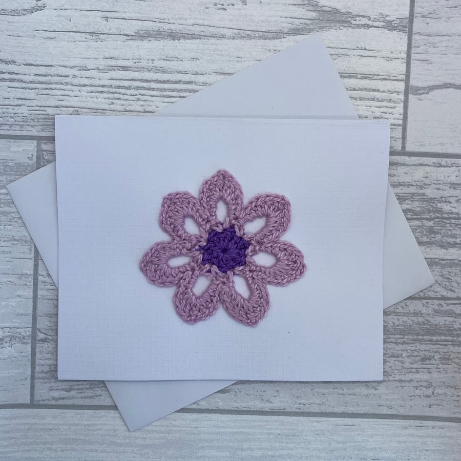 Card with purple & lilac flower, blank card