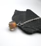 lampwork glass topaz nugget pendant necklace