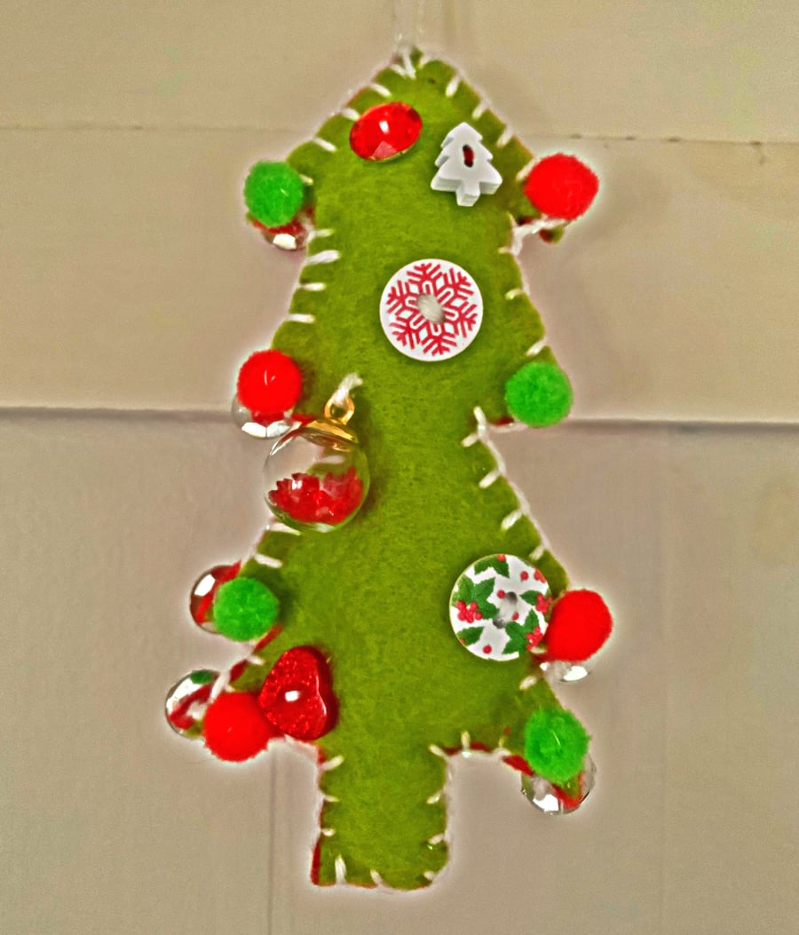 Handmade Christmas decoration, Felted Christmas tree, handmade Christmas tree