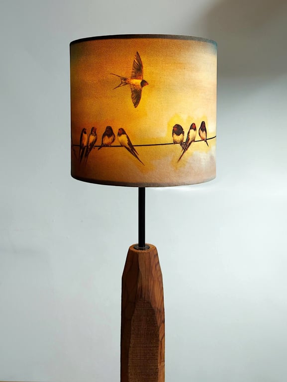 Swallows Drum Lampshade by Lily Greenwood - Small - 20cm