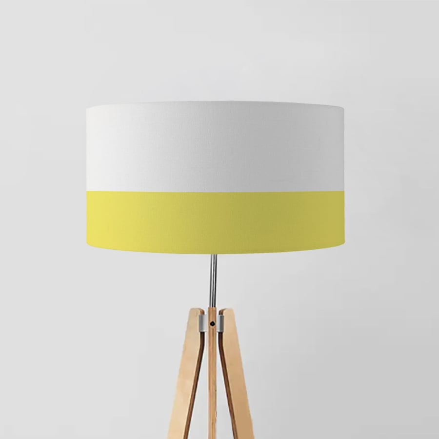 Yellow Line drum lampshade, Diameter 45cm (18")