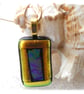 Teal Gold Border 246 Pendant Gold plated chain - Image 3