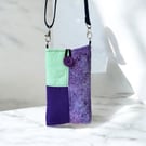 Patchwork crossbody mobile bag