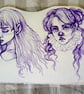 Duo Portrait Original Ink Sketch