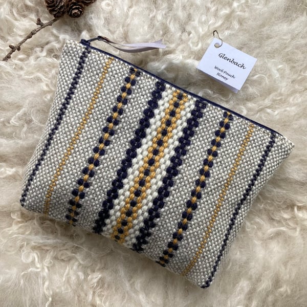 Wool Pouch - Honey. Handwoven in Wales