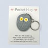 Silver Owl Pocket Hug Keychain or Bag Charm