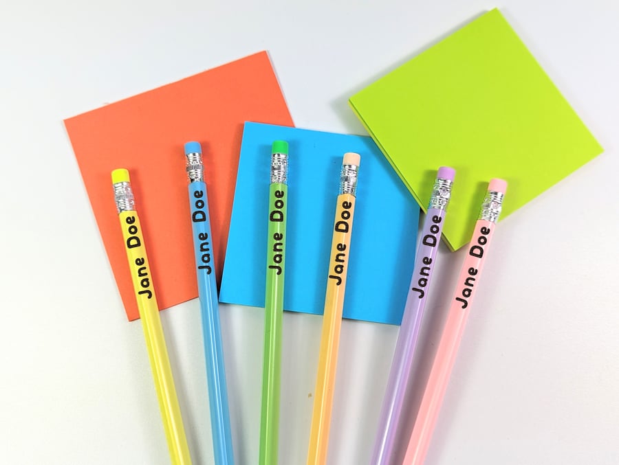 Custom name pencil in pastels, school name HB pencil, personalized pencil, perso
