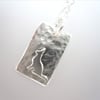Teeny Tiny Little Cat Silver Necklace Pendant - hand sawn by artist maker