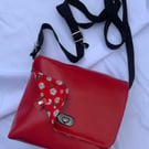 Faux Leather Cross-Body Bag RED ONLY