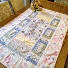 Unique RETRO style "Funny Bunnies" hand-finished cotton BABY COT QUILT