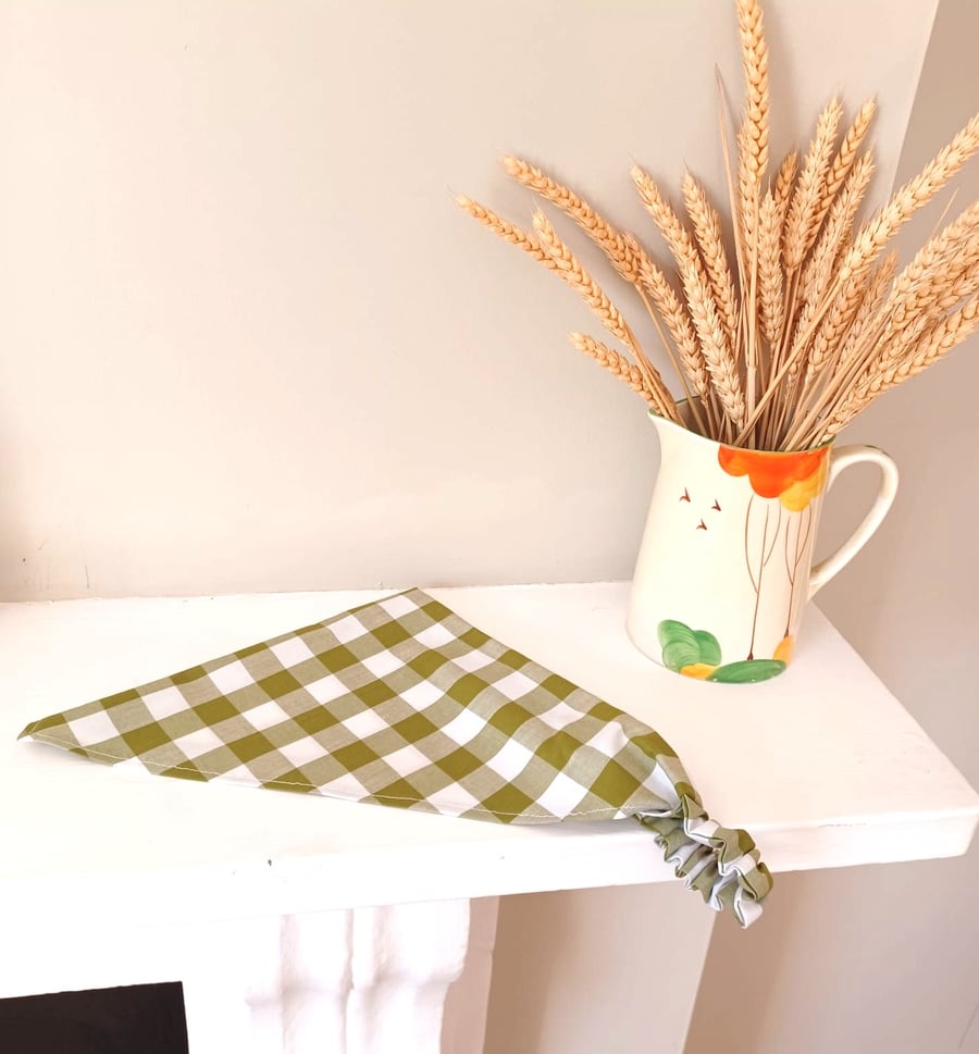 Gingham headscarf - green