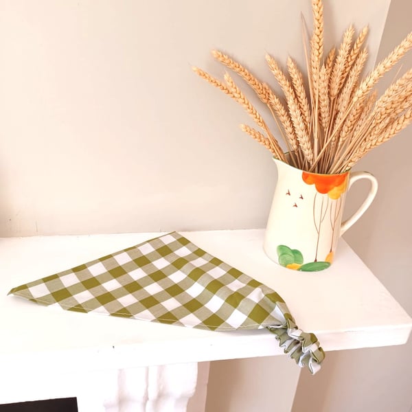 Gingham headscarf - green