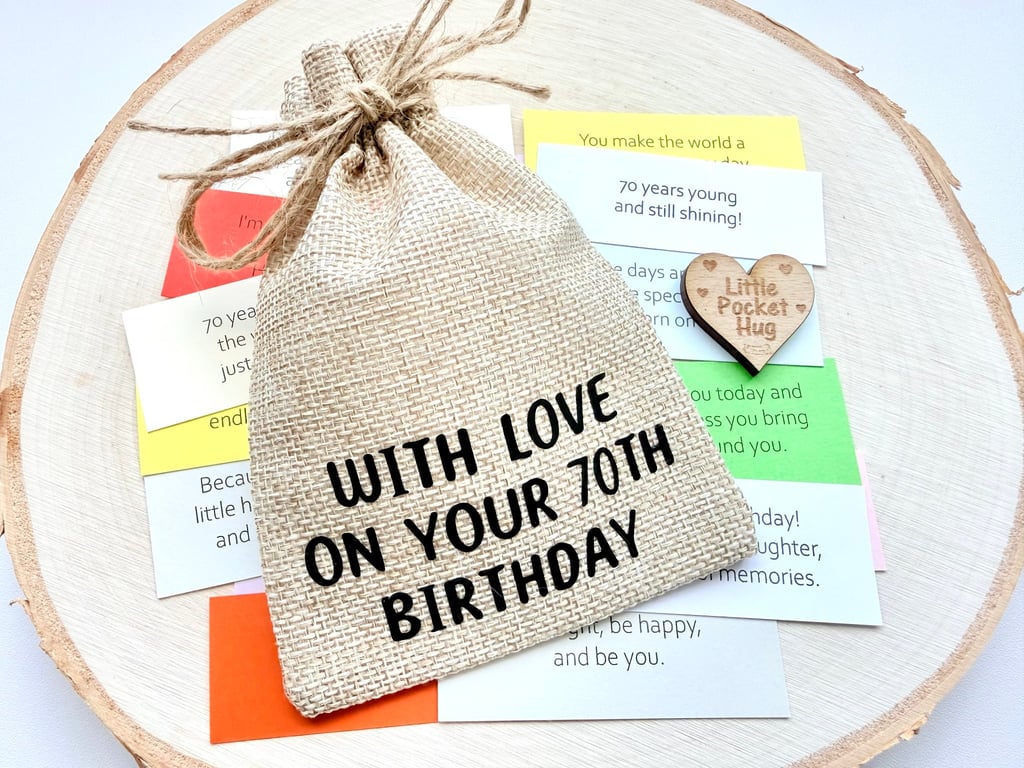 70th Birthday Keepsake Quote Gift, 31 Quotes, Turning 70 Milestone Present