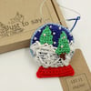 Crochet Snow Globe Tree Decoration 