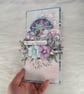 Handmade Christmas Card (119) Pastel Winter Scene with Flowers.  - Image 5