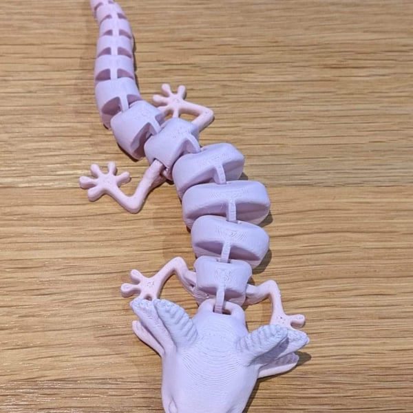 AXOLOTL - 3D printed, pastel colour, fully articulated fidget